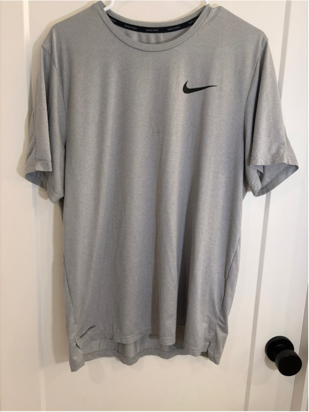 Nike Pro Dri-FIT Gray Athletic Training Short Sleeve T-Shirt Medium M